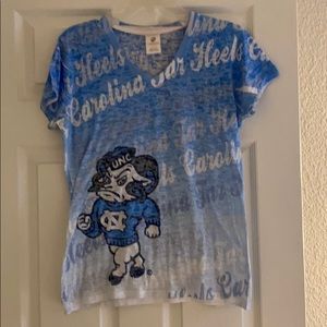 Carolina Tarheels Burnout V-neck Tee